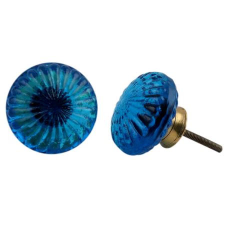 Royal Blue Daisy Flower Knob
